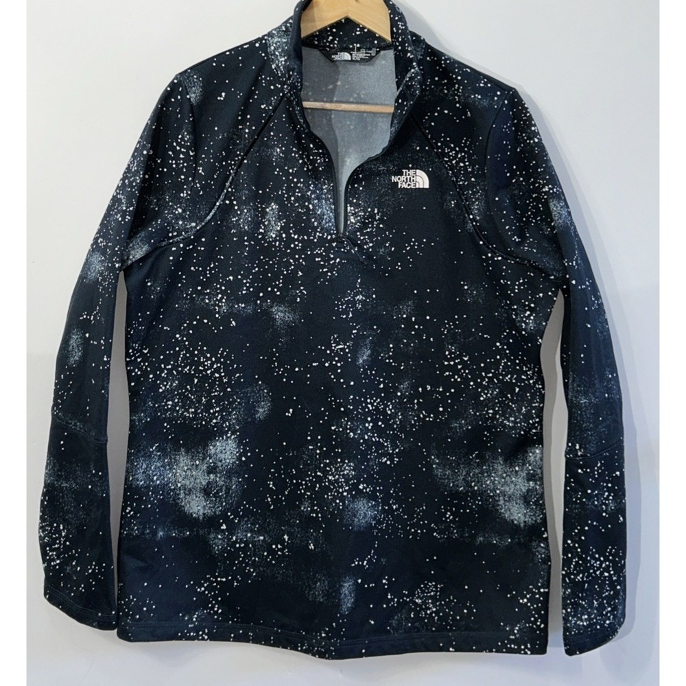 Women's The North Face Galaxy Print 1/4 Pullover Sweatshirt Sz XL CLEAN